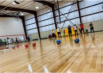 Gym set up for a youth event